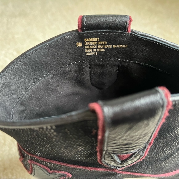 ISOLA 6406001 Women's Bootie Western Ankle
Boots Black Red Leather Size - Picture 6 of 8